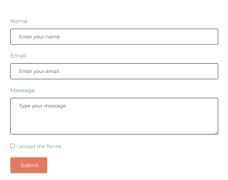 contact form