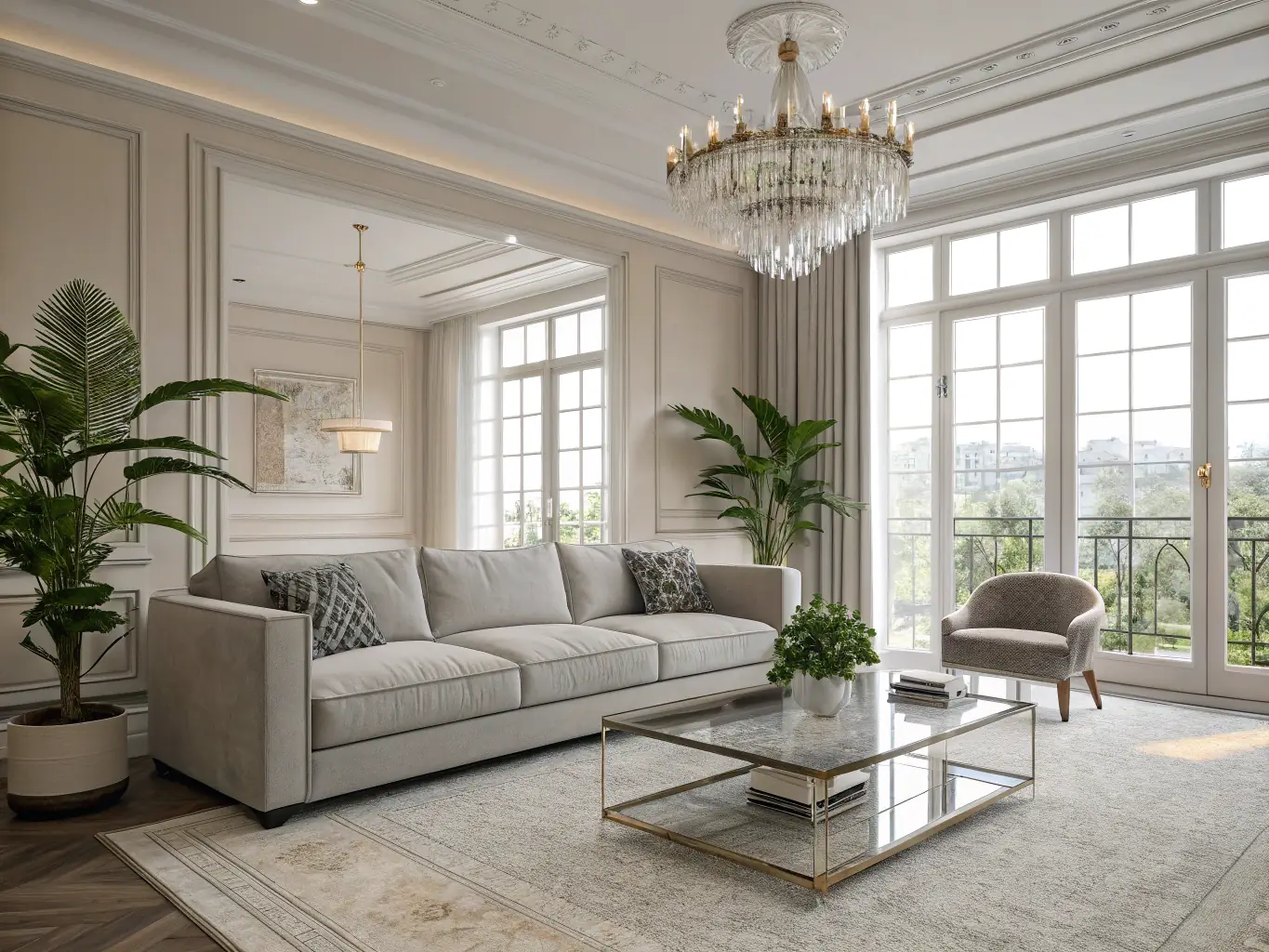 A beautifully designed living room showcasing a harmonious blend of colors and textures, representing the potential of interior design.