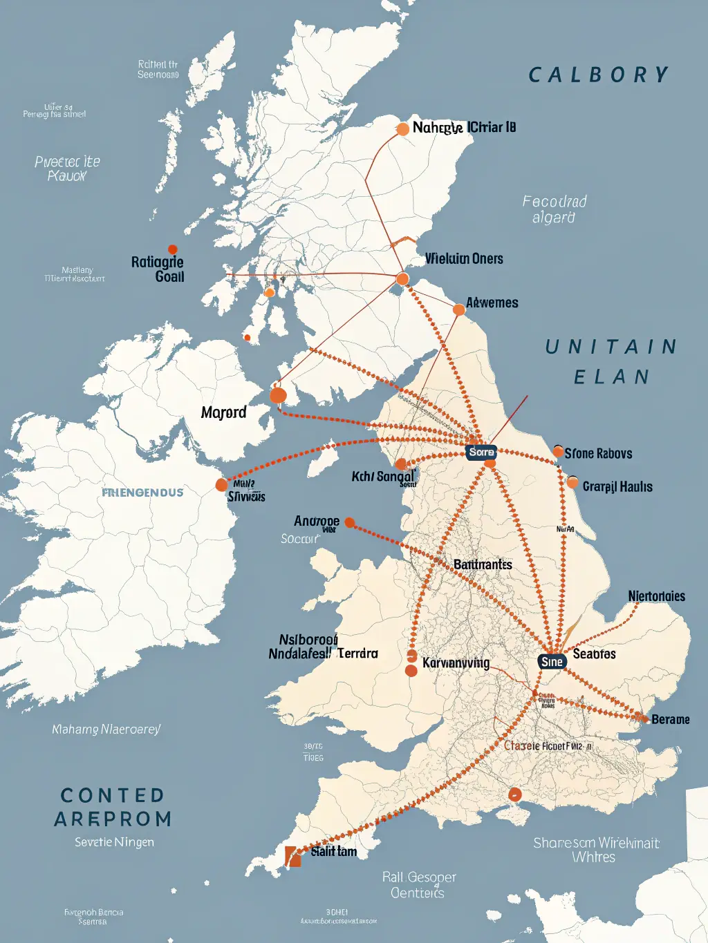 A map of the UK highlighting different regions with pins indicating available new build properties, displayed within Darcy's Interiors' property search platform.
