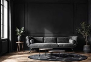 black wallpaper glamorous interior